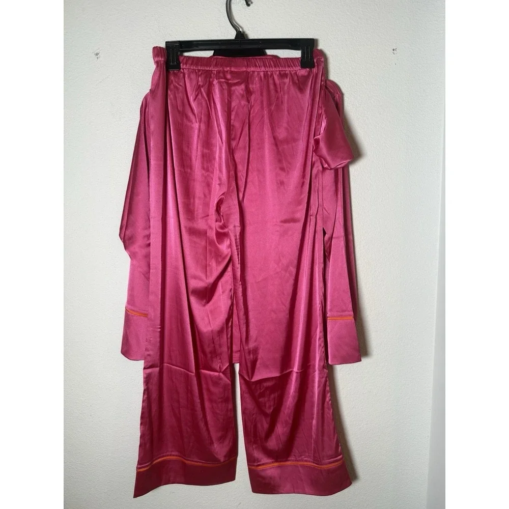 Heidi‎ Houston Pajamas Wide Leg Elastic Waist Pants Long Sleeve Top Set Size XS